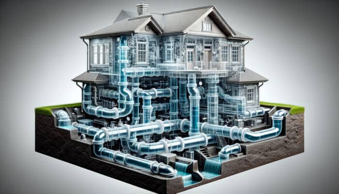 A well-maintained perimeter drainage system featuring clear pipes and debris-free catch basins, ensuring efficient water flow.