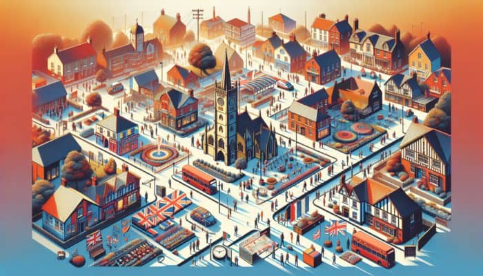 A vibrant website design showcasing Calne's landmarks, events, and cultural motifs with local testimonials.